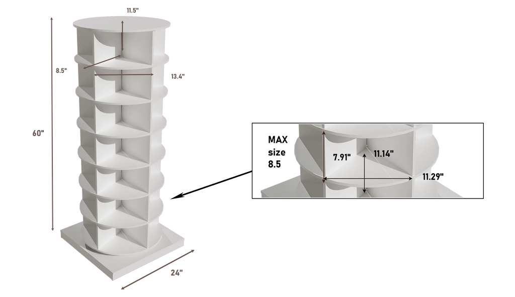 360° Rotating 7-Tiers Shoe Rack Organizer Tower Holds Up to 28 Pairs K99742