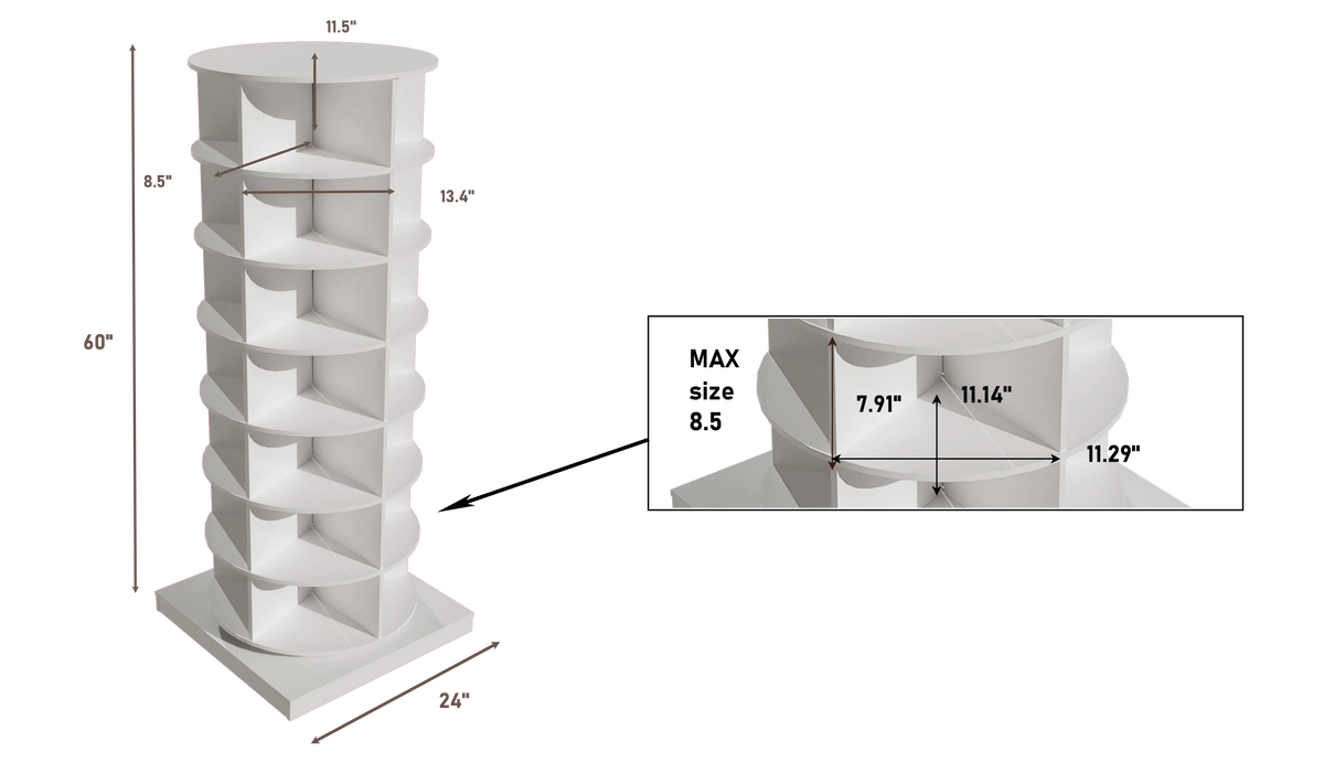 360° Rotating 7-Tiers Shoe Rack Organizer Tower Holds Up to 28 Pairs K99742