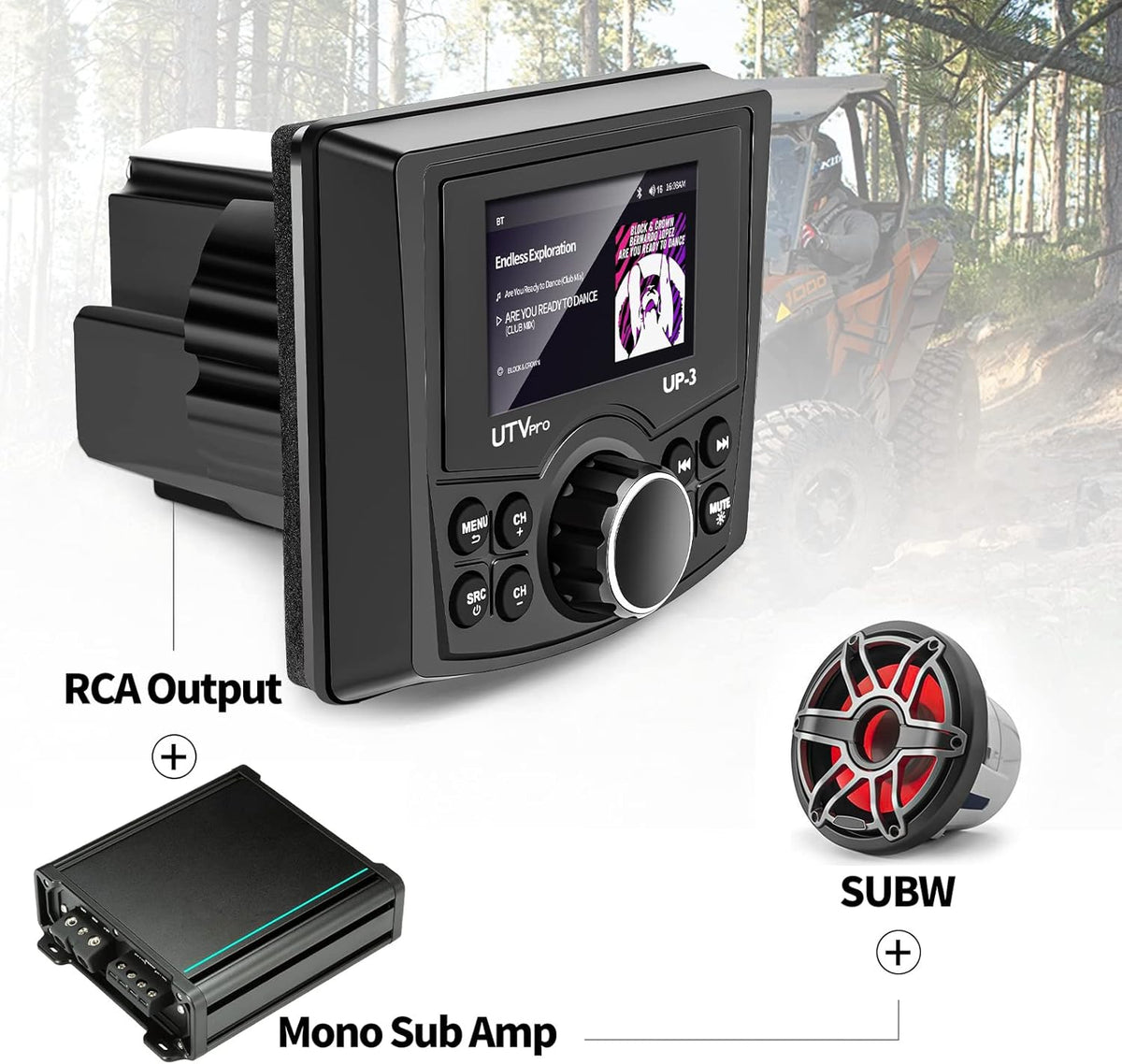 UTV Stereo AM/FM with Bluetooth Streaming 3 Zone A30542