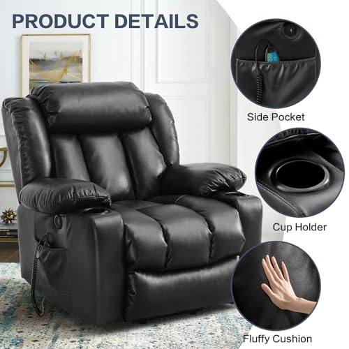 Ochre Leather Power Lift Recliner Chair with Massage & Heat X64076