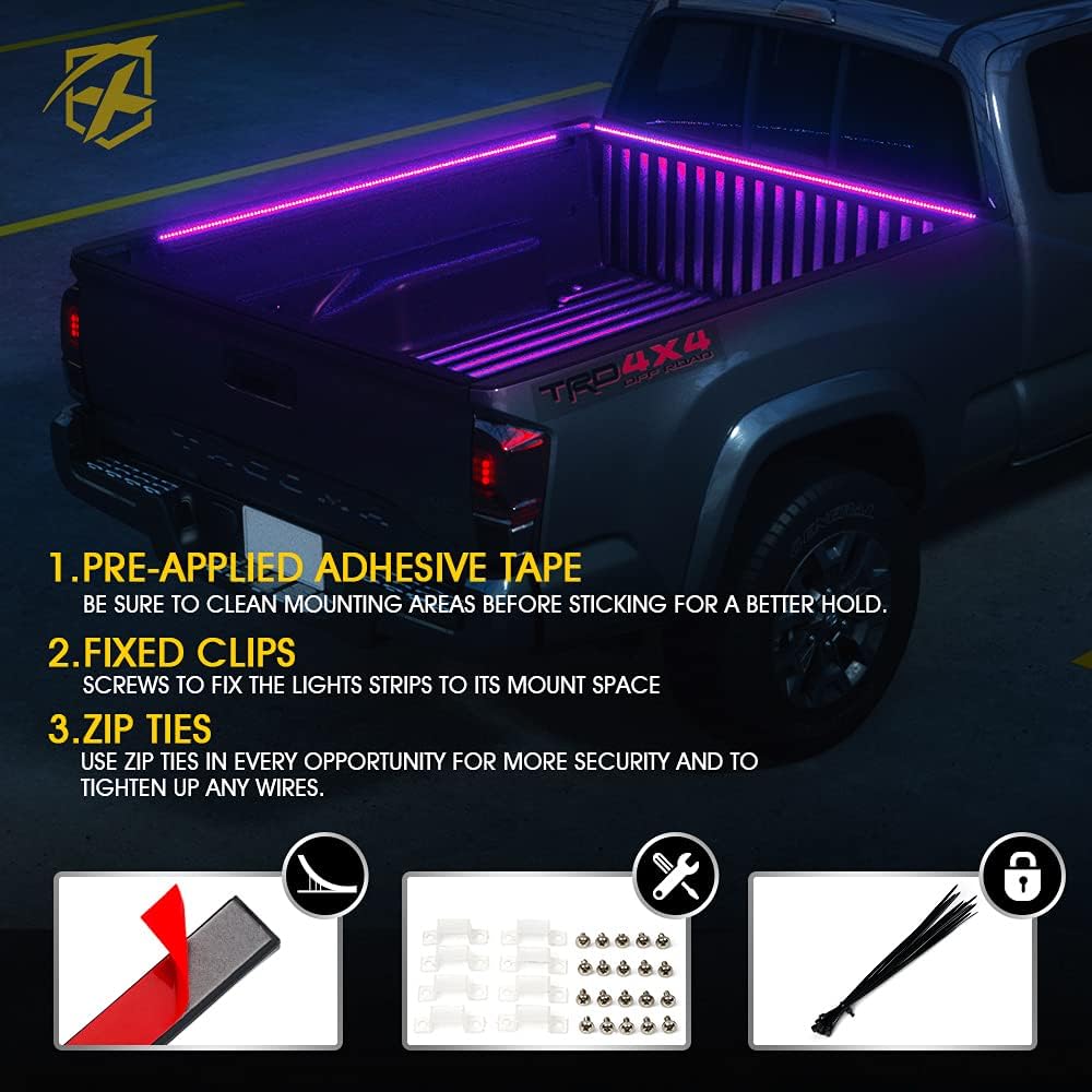 60 RGB Truck Bed Bluetooth Lights Kit Y68291