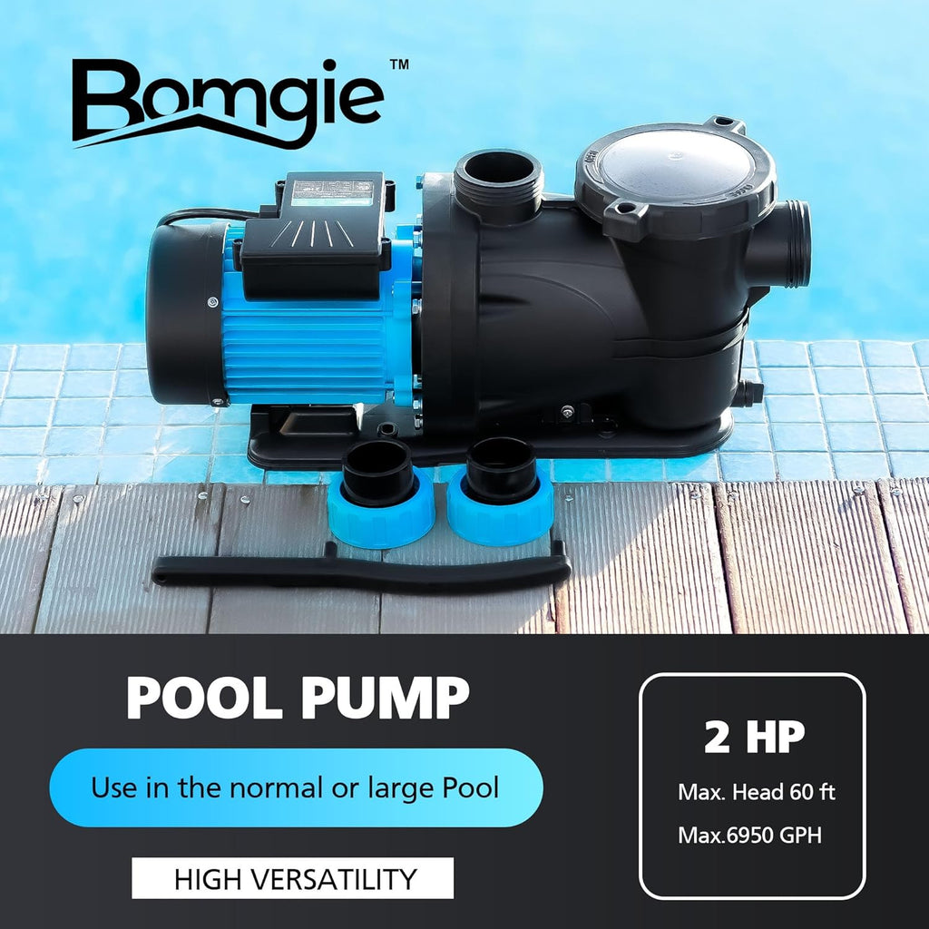 2HP 6950 GPH 115V Single Speed Self Priming Pool Pump with Strainer Basket B840117