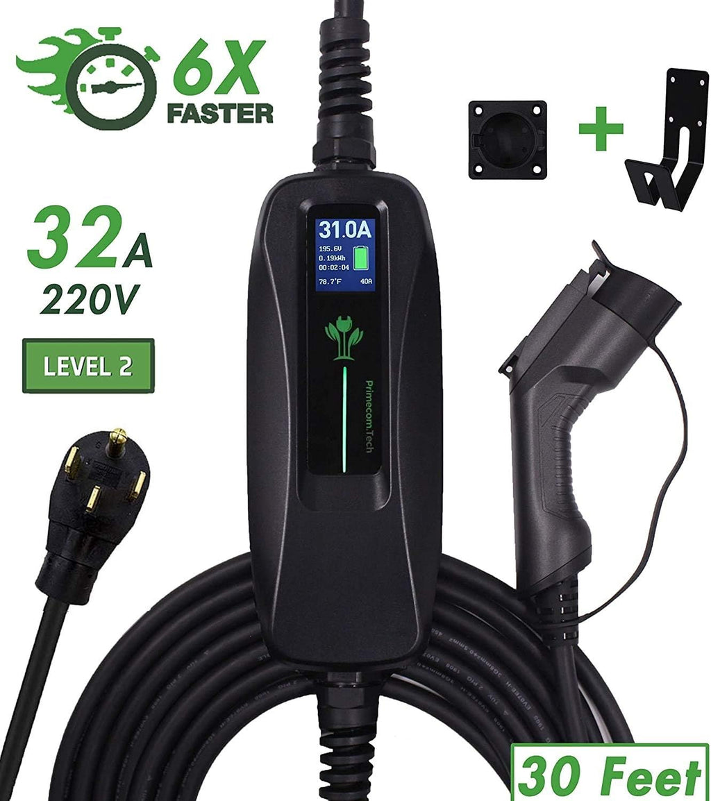 Level 2 Portable Electric Vehicle Charger 220V 240Volt 16Amp 30 Feet I811046