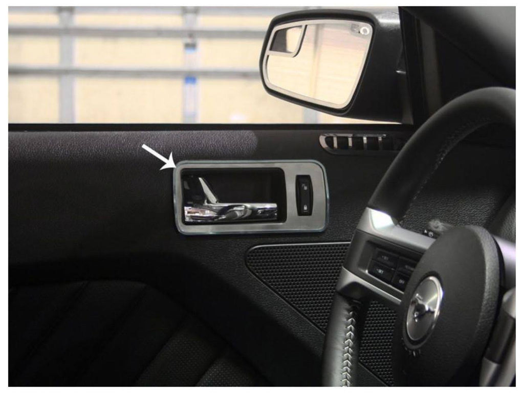 Mustang Interior Door Handle Trim Plates Brushed Stainless Steel Pair Q715562