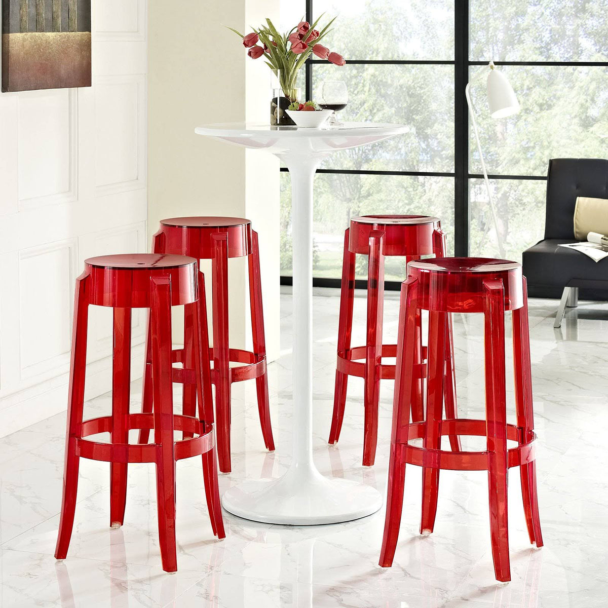 Blue Set of 4 Bar Stool R8570