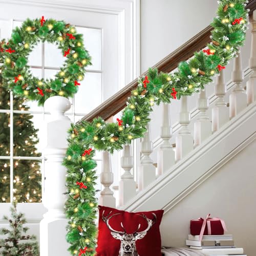 50 LEDs 9FT Prelit Garland Q318905