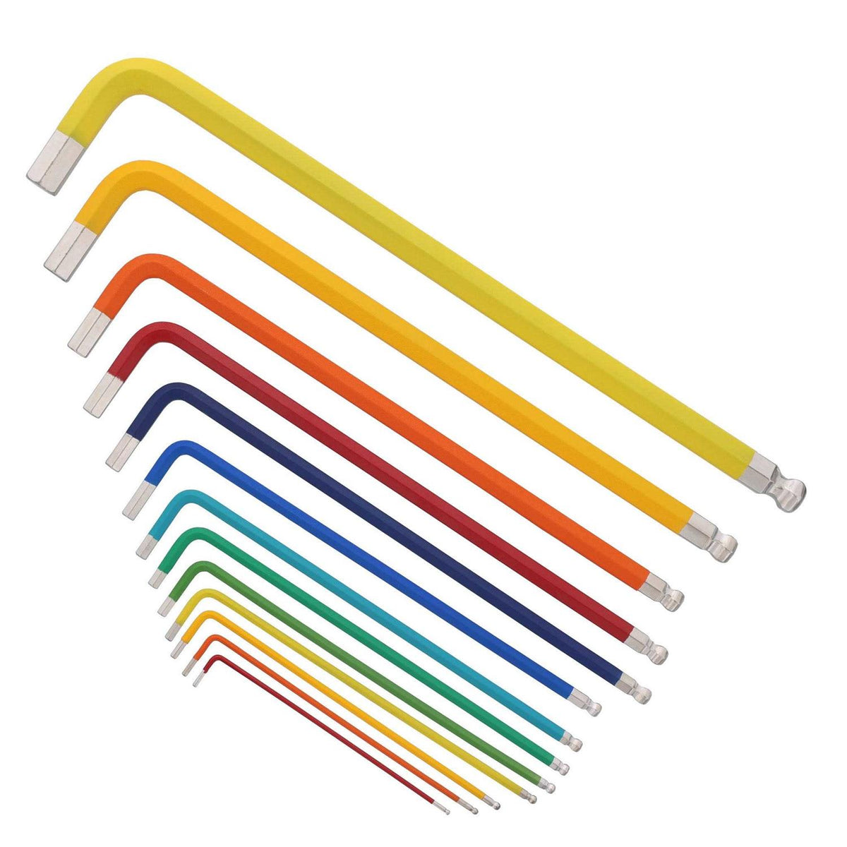 Color-Coded Ball End Hex L Key Set Inch T2348