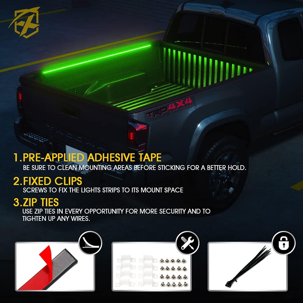 60 RGB Truck Bed Bluetooth Lights Kit Y68291