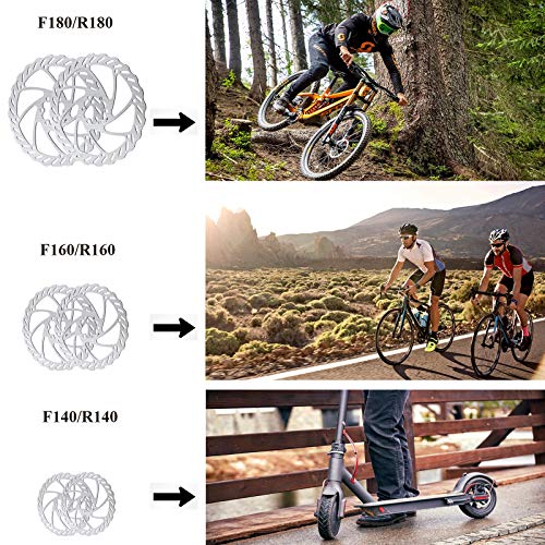 Bike Disc Brake Kit, Aluminum Front and Rear Caliper, Full Aluminum Alloy Bicycle Brake Lever, 160mm Rotor E70703