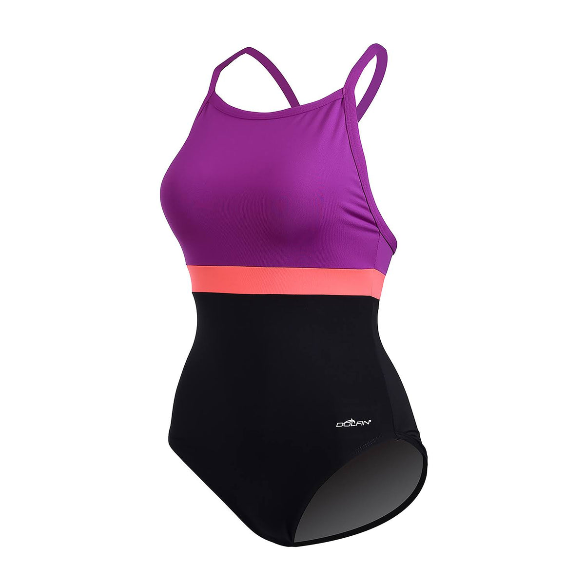 Black Purple Coral One Piece J376323
