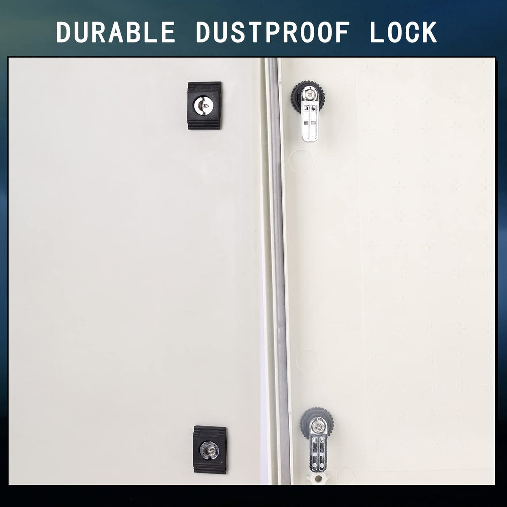 Fiberglass IP65 Weatherproof Electrical Enclosure Box with Hinges & Quarter-Turn Latches J7204