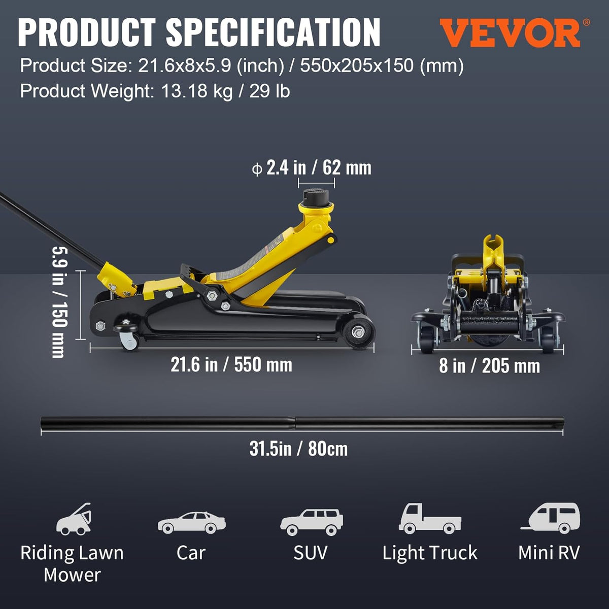 2.5 Ton Low Profile Floor Jack N3880