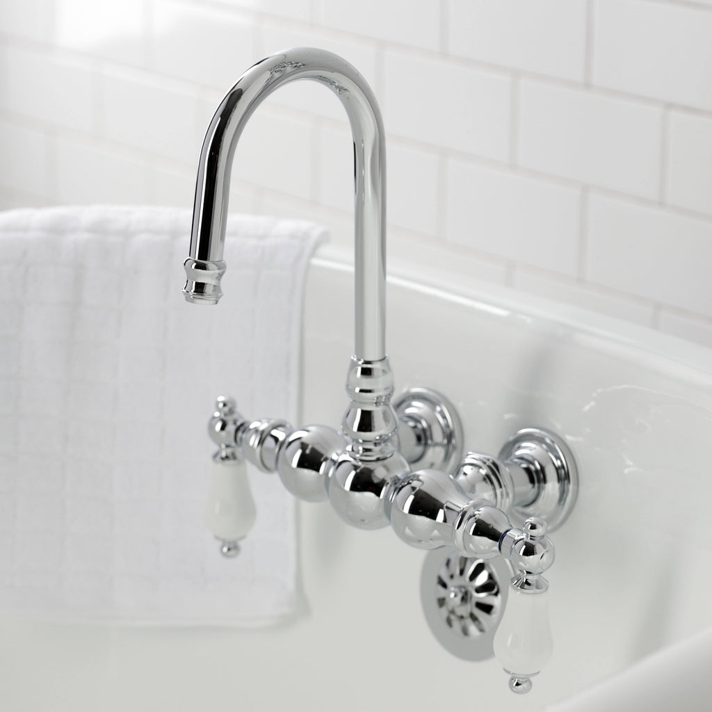Polished Chrome Tub Wall Mount Clawfoot Tub Faucet W841157