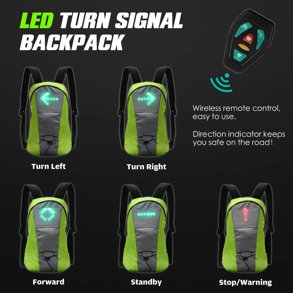 Wireless USB Rechargeable LED Turn Signal Backpack Light G172