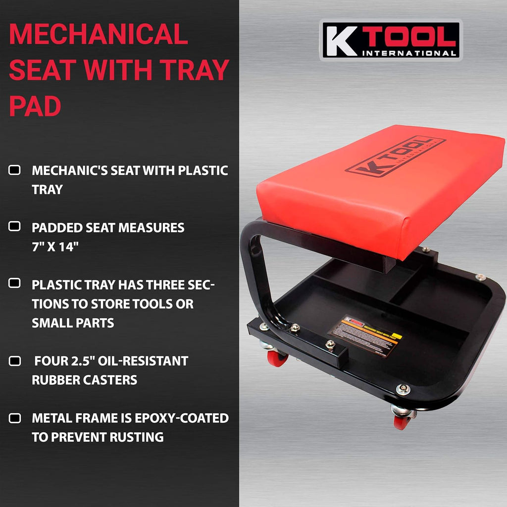 Rolling Creeper Seat Mechanic Seat with Tray Pad Pack of 2 Z179935