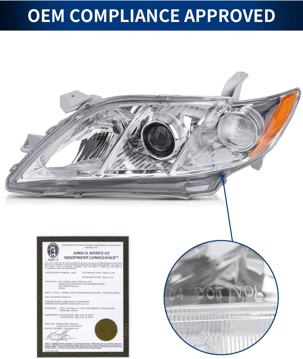 Chrome Housing Clear Lens Headlights Assembly W691449
