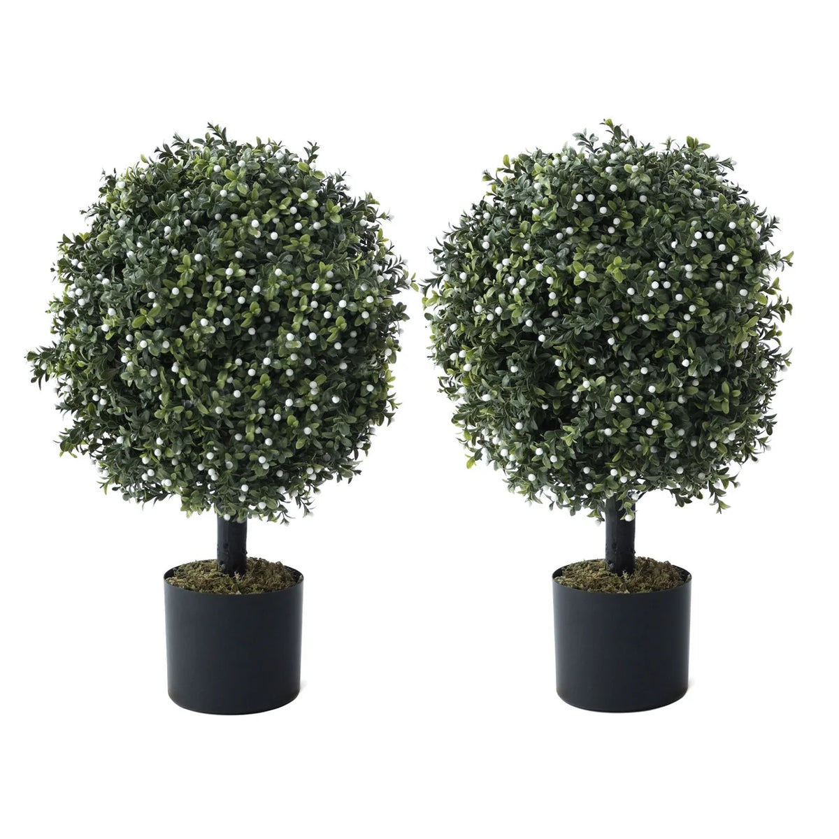Artificial Boxwood Topiary Ball Tree Set of 2 P180899