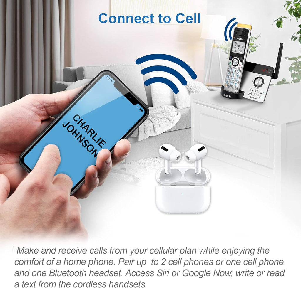 2 Handset Cordless Phone with Answering Machine D964583