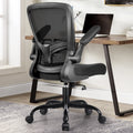 Black Ergonomic Office Chair with Lumbar Support and Flip up Arms F66263