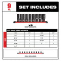 1/2 in. Drive SAE Deep Well Impact Socket Set (9-Piece) H97647