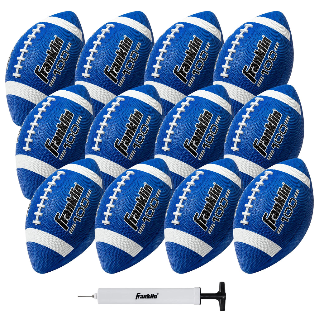 Junior Size Rubber Football 6 Pack with Pump M964139