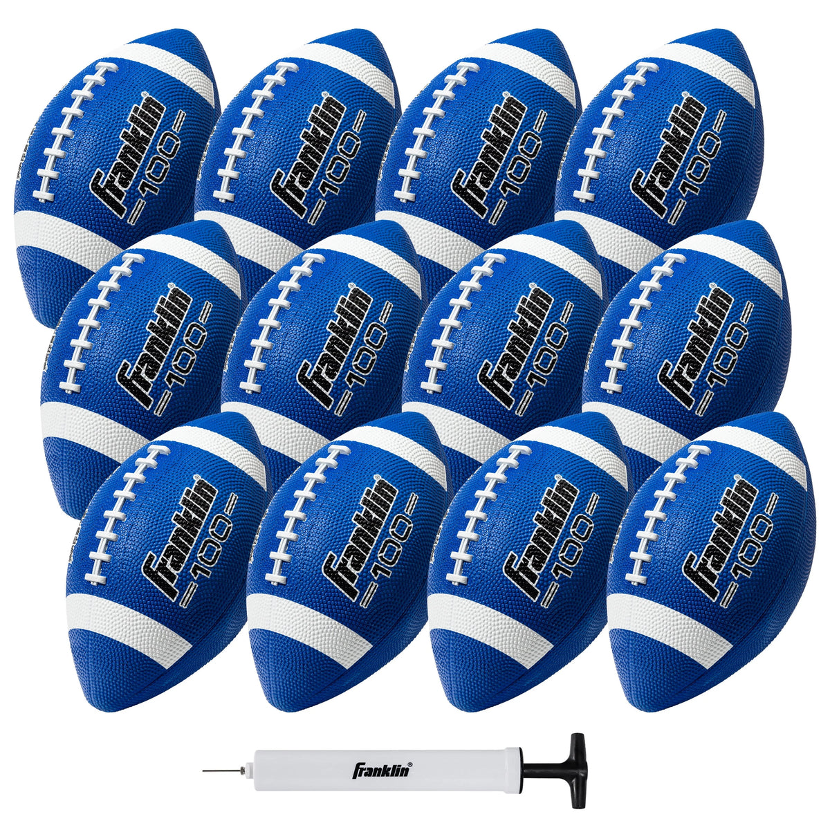 Junior Size Rubber Football 6 Pack with Pump M964139