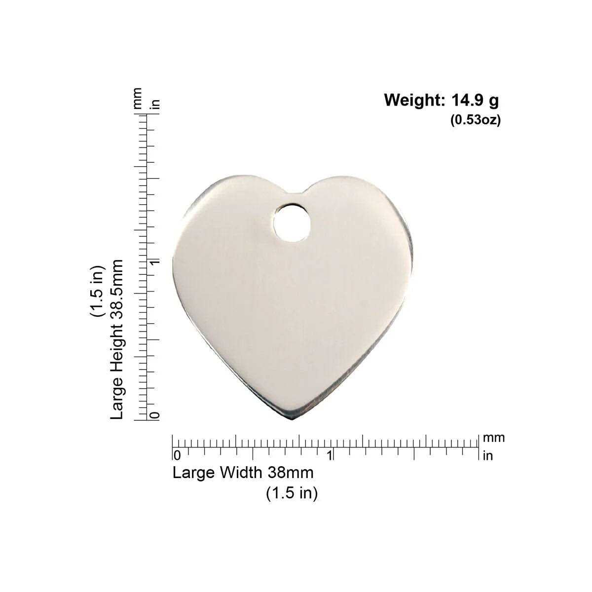 Heart Pet ID Dog Tags E838