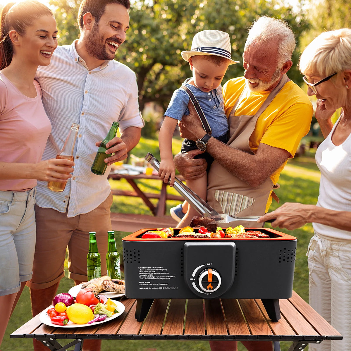 Portable Propane Grill with Gas Regulator & Adaptor G1248