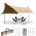 12 x 14ft Waterproof UPF 50+ Camping Tent Tarp with 2 Poles X470580