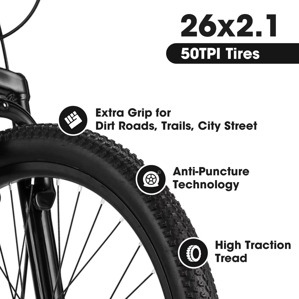 24 inch Mountain Bike with Dual Disc Brakes White O578