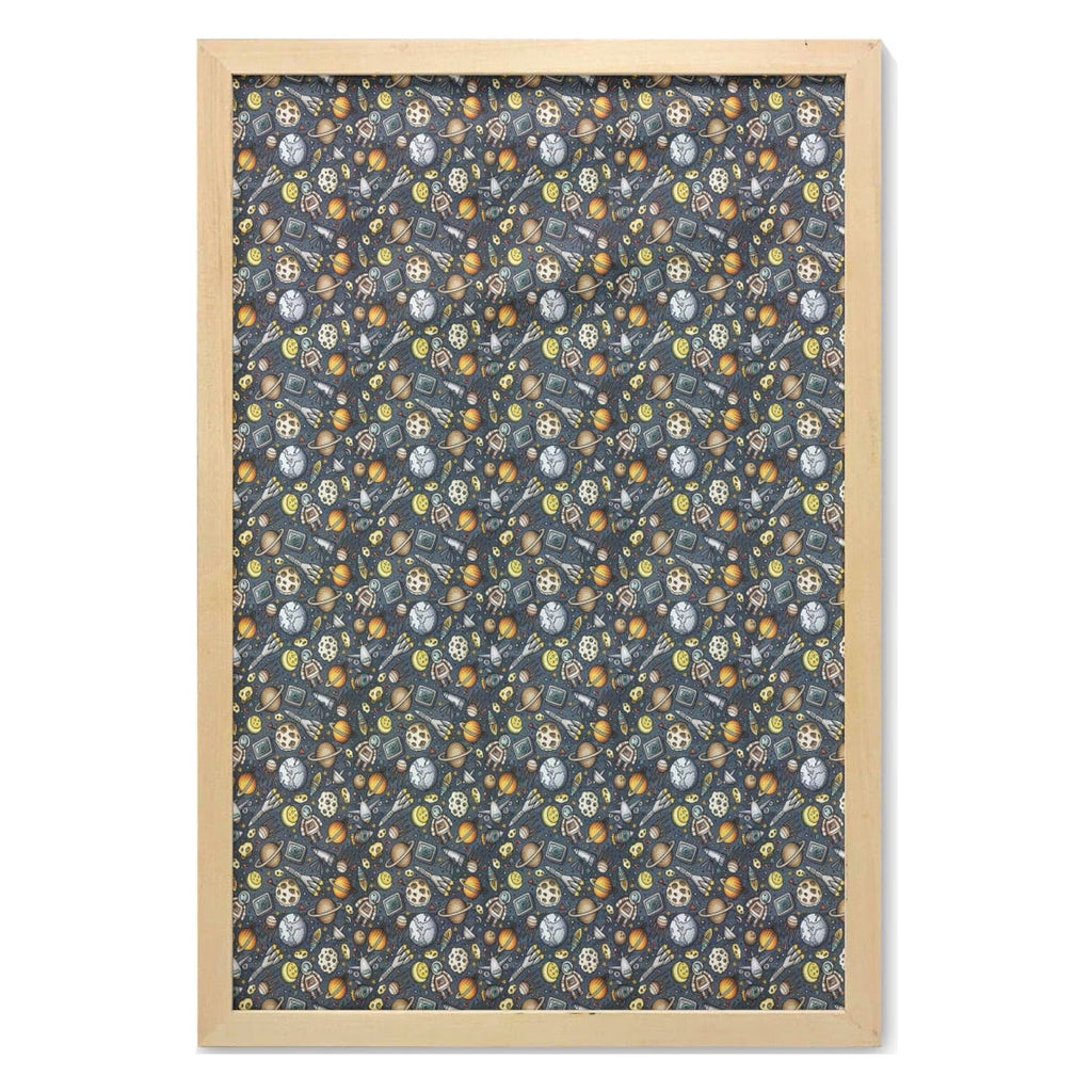 Multicolor Printed Fabric Cartoon Wall Art with Frame, 23" x 35" Y41147