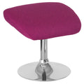 Magenta Fabric Ottoman Footrest with Chrome Base E18047