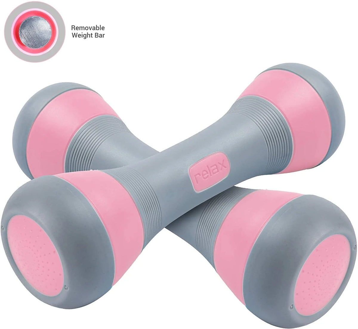 Adjustable Dumbbell Weight Pair 5-in-1 Non-Slip Neoprene 4.5 Lbs. Pink V6934