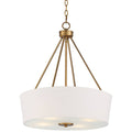 Warm Brass and Off-White Drum Pendant Light P813