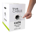 Cat6 Riser CMR 1000ft White Solid Bare Copper 550 MHz 23AWG 4 Pair UTP Bulk Ethernet Cable L38042