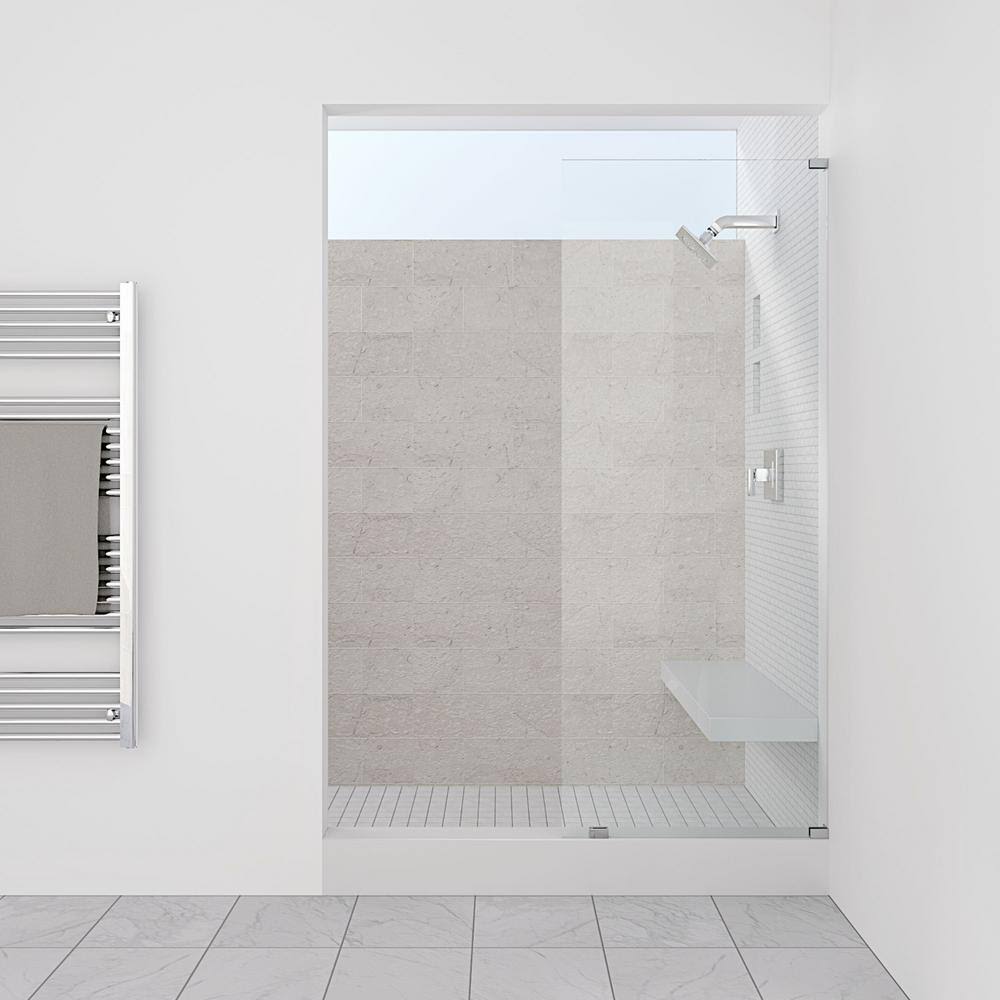 Brushed Nickel Frameless Fixed Glass Shower Panel U41839