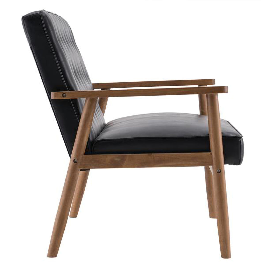 Black PU Leather Loveseat Lounge Chair Y32771