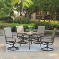 Set of 2 Swivel Dining Chairs Textilene Mesh Fabric Black Frame H7116