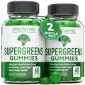 2-Pack Supergreens Gummies Supplement with Spinach, Broccoli, Moringa, Beet Root, Celery, Green Tea & Acai, Raspberry Flavor, 120 Gummies K67365