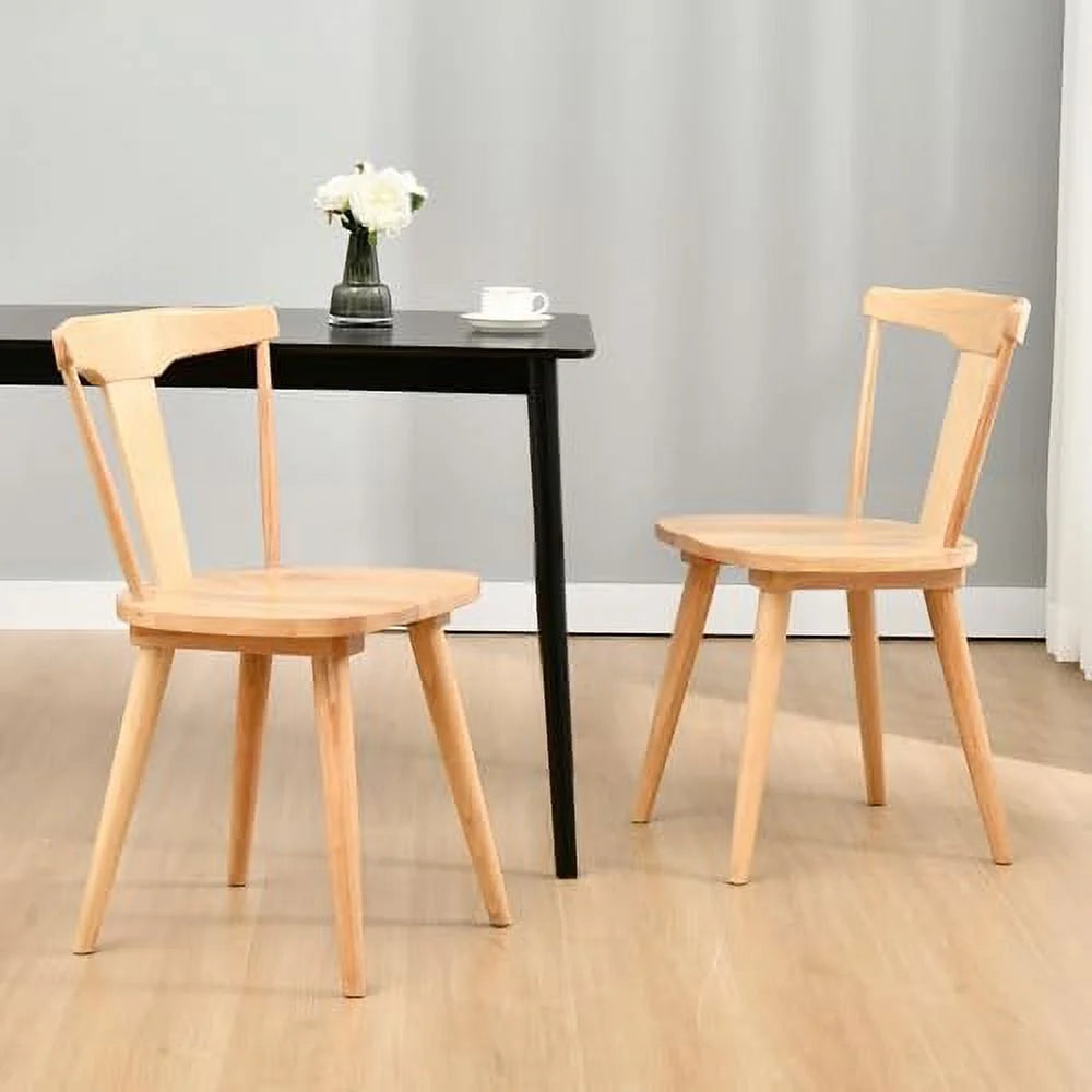 White Oak Wood Dining Chairs Set of 2 D62334