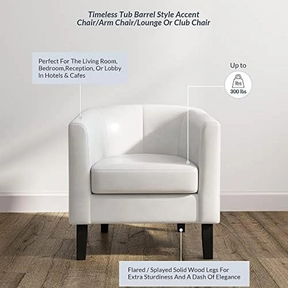 Linen Accent Barrel Chair with Flared Legs W852201