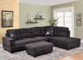 3 PCS Sectional Sofa Set with Storage Ottoman and Pillows T392142