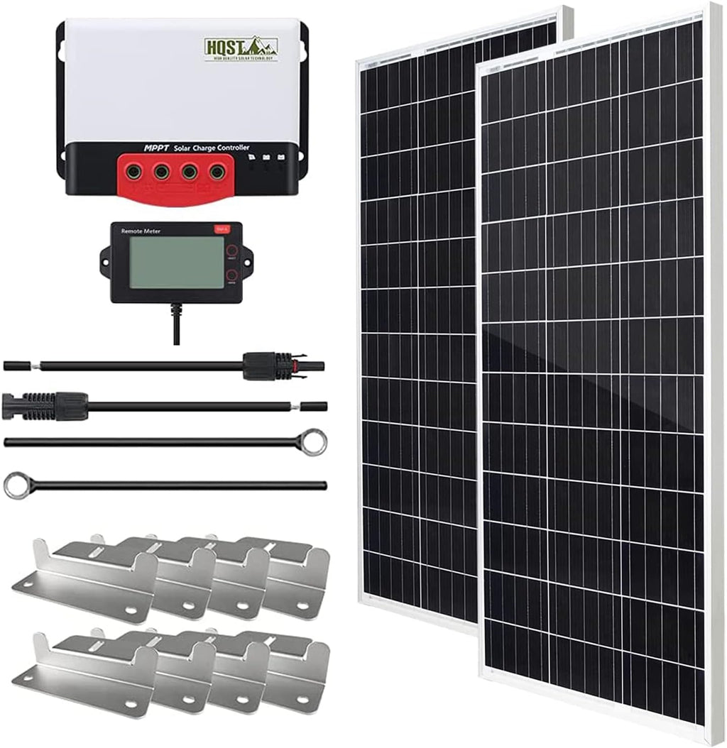 100 Watt 12 Volt Monocrystalline Solar Panel Kit with 10A PWM Charge Controller A2163