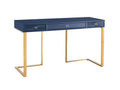 Blue Lacquer Office Desk With Gold Legs T855
