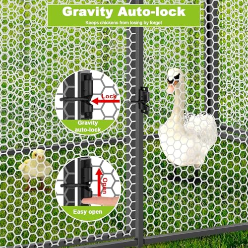 Large Metal Chicken Coop with Cover & Swing Y6573