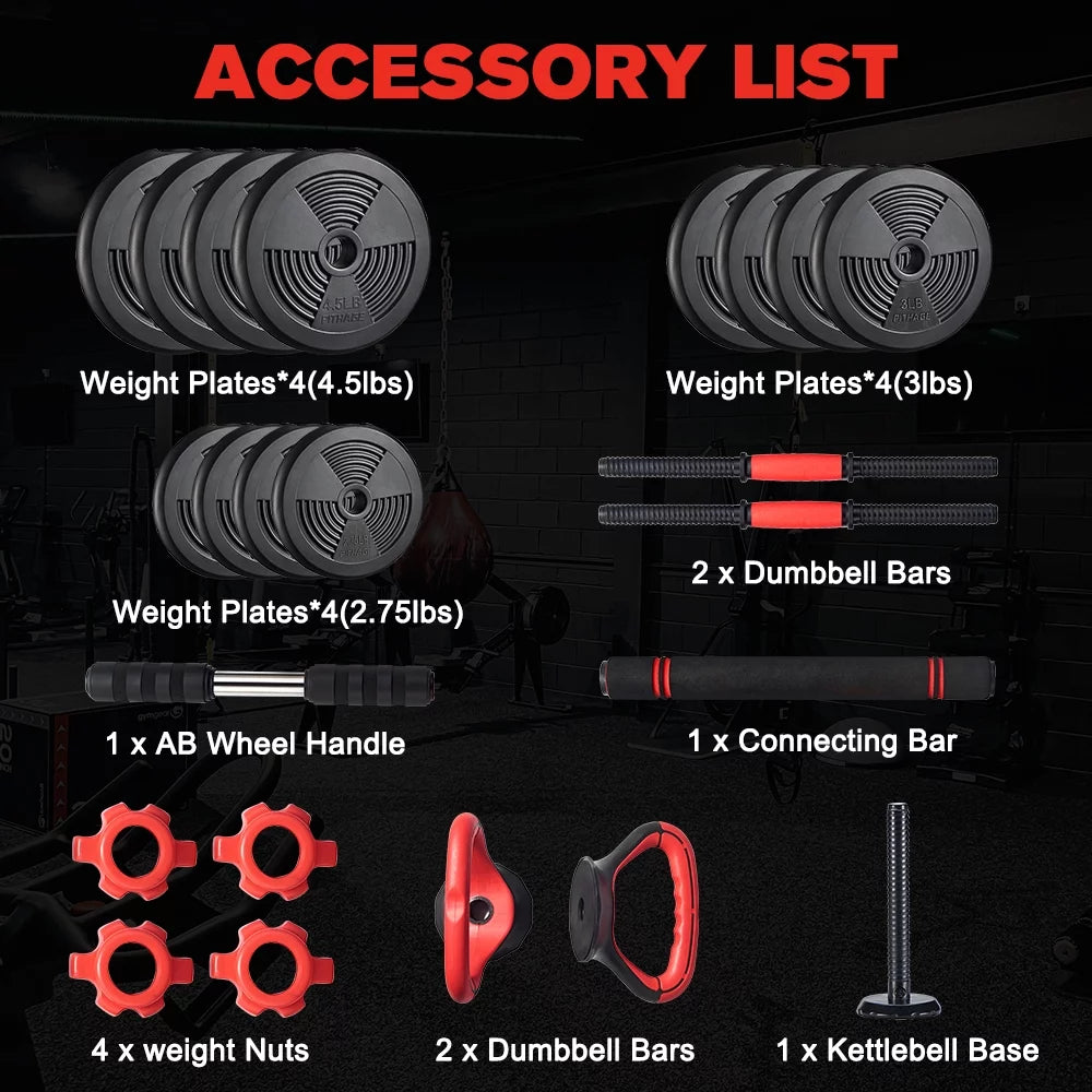 6 in 1 Adjustable Dumbbells Set M78268