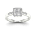 Sterling Silver Square Shape Engagement Ring N151