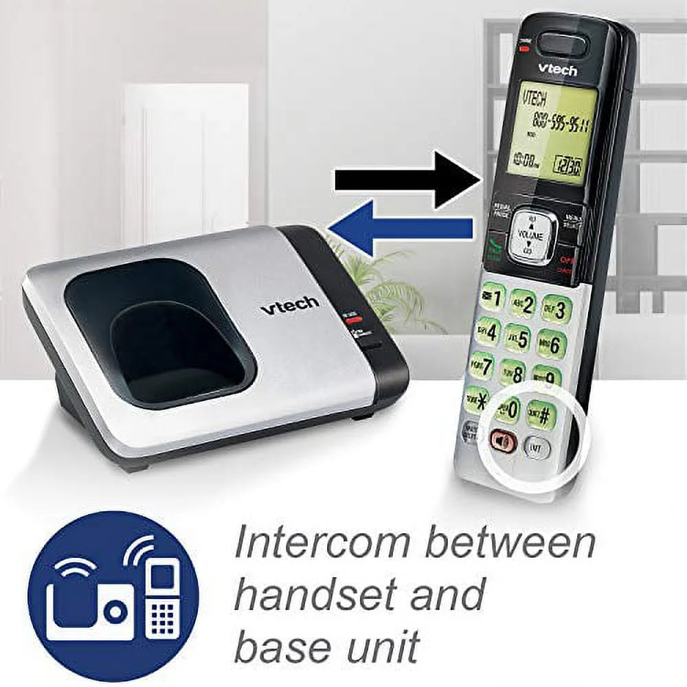 2-Handset Expandable Cordless Phone with Caller ID, Silver O488512