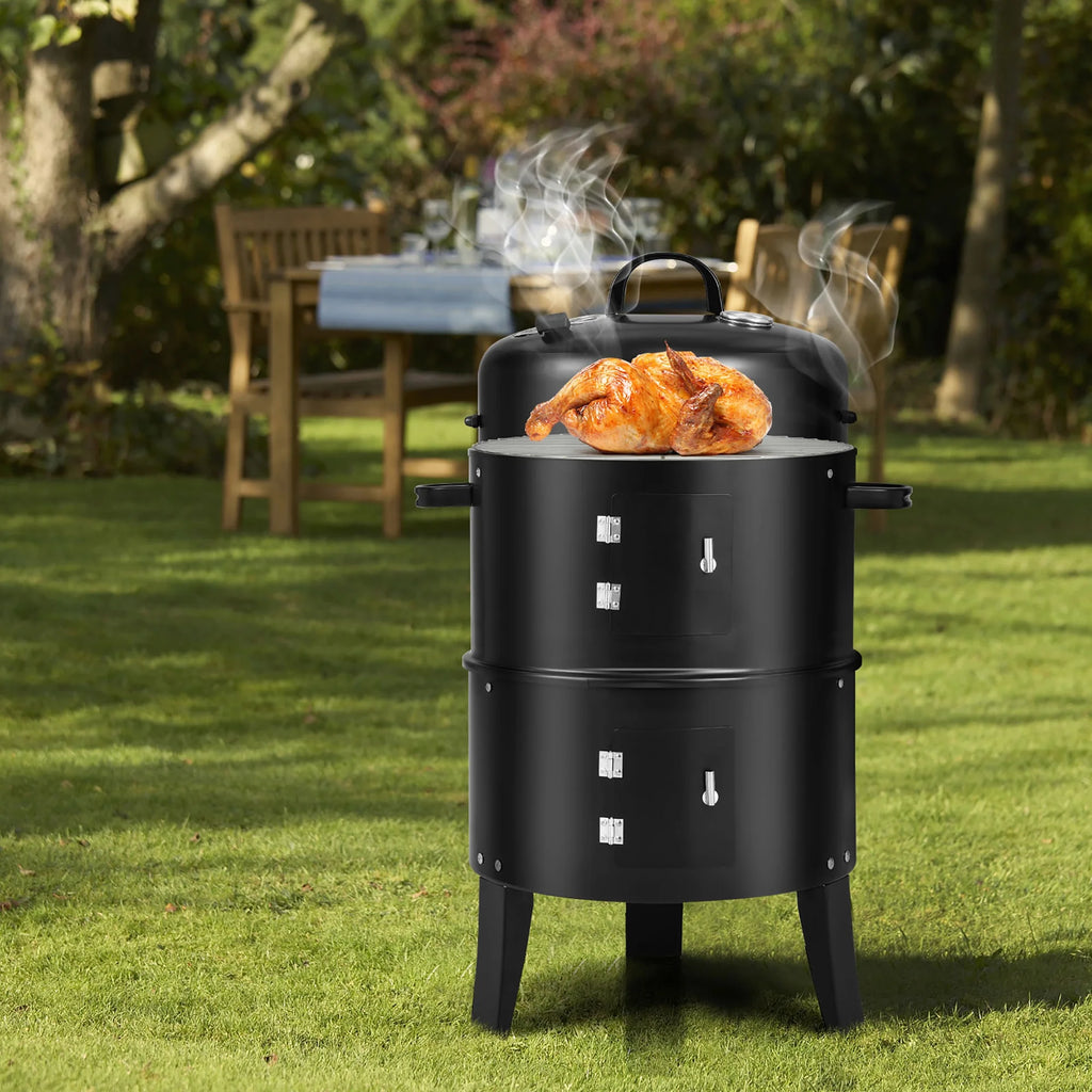 Charcoal Smoker Grill with Detachable 2 Layer N775