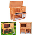 Waterproof 2 Tiers Wood Rabbit Hutch S653